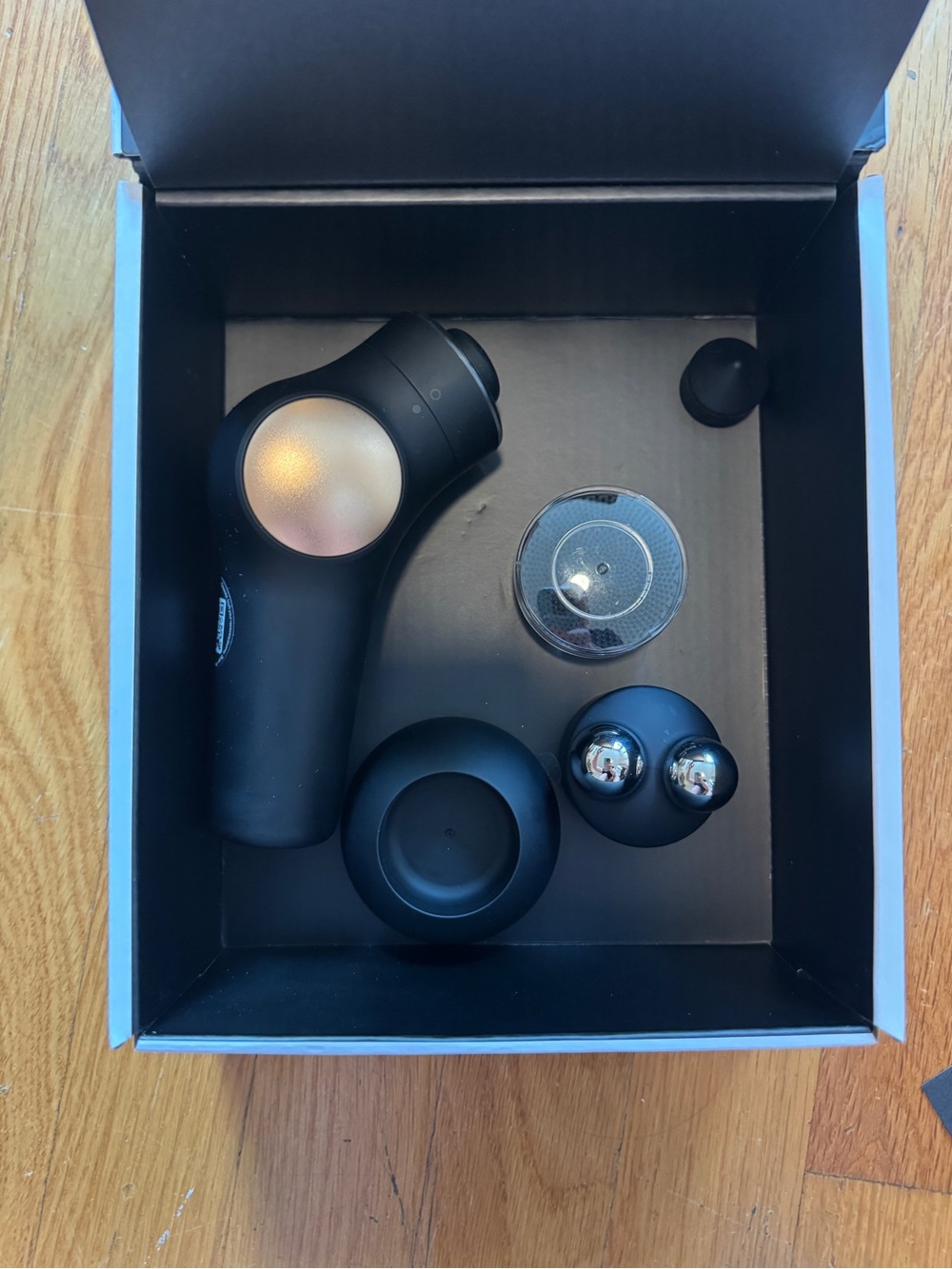 Therabody Black Handheld Percussion Massager with Multiple Attachments